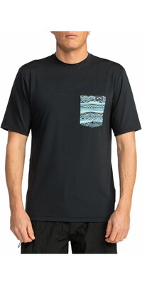 2024 Billabong Miesten Team Pocket UV50 Lyhythihainen Surf T-paita EBYWR03004 - Black